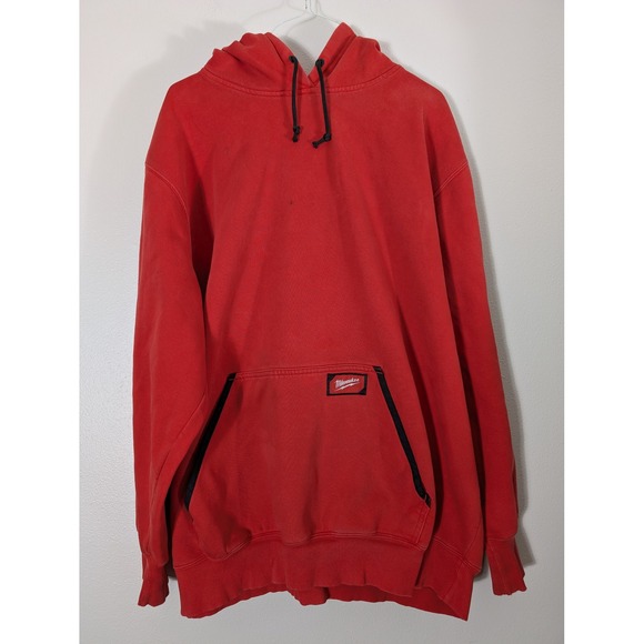 Milwaukee Tool Mens 3X Red Pullover Hoodie Workwear Sweatshirt RN15042